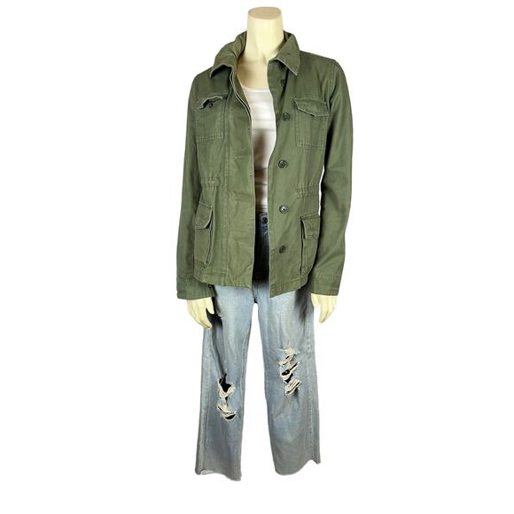 Ecote XS Green Cotton Canvas Utility Jacket Field Gorp Cargo Neutral Casual - Picture 4 of 14